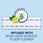 Bona Hard-surface Floor Wet Disposable Cleaning Pads, Lemon Mint Scent, 12 Count, 6-Pack