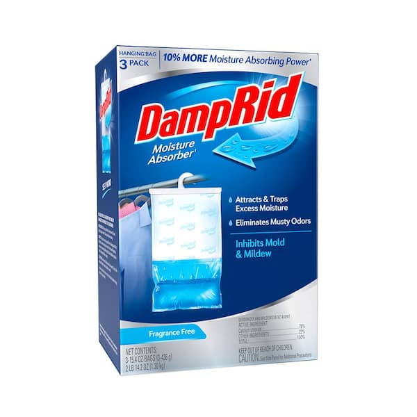 DampRid 15.4 oz Hanging Moisture Absorber, Pack of 3, Fragrance Free FG83FFESB