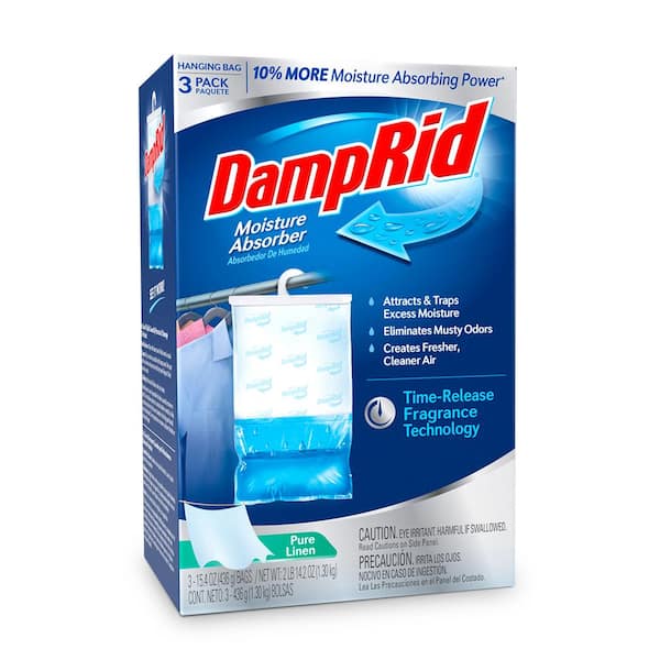 DampRid 15.4 oz. Hanging Moisture Absorber, Pack of 3, Pure Linen FG83PLSB