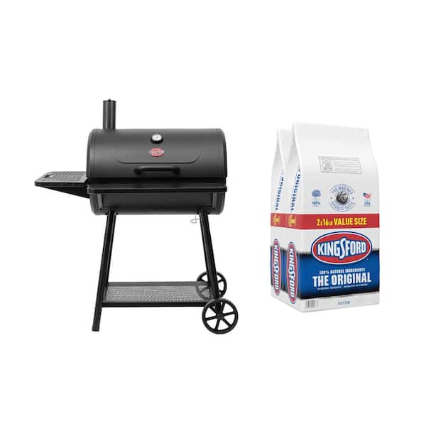 Kingsford 16 lbs. Original BBQ Charcoal Briquettes with Blazer Charcoal Grill in Black (2-Pack) B-322986025-2