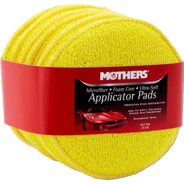 MOTHERS 5 in. Ultra Soft Microfiber Car Applicator Pads (6-Pack) 156801