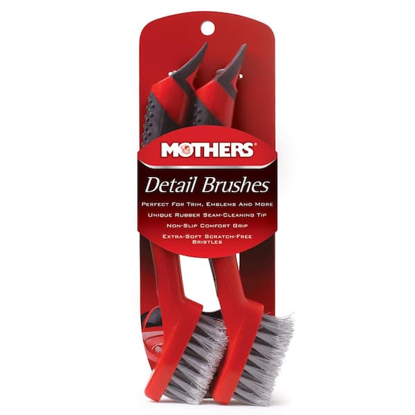 MOTHERS Automotive Car Care Detailing Brush Set with Scratch-Free Bristles 156200
