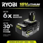 RYOBI ONE+ 18V 6.0 Ah Lithium-Ion HIGH PERFORMANCE Battery PBP007
