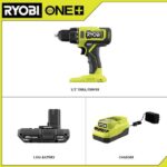 RYOBI ONE+ 18V Cordless 1/2 in. Drill/Driver Kit with 1.5 Ah Battery, Charger, and Diamond Grit Driving Set (52-Piece) PCL206K1-A965201