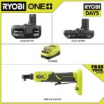 RYOBI ONE+ 18V Cordless 3/8 in. Ratchet Kit with (1) 18V 2.0 Ah Battery, (1) 18V 4.0 Ah Battery, and Charger P344K2SB