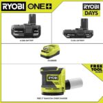 RYOBI ONE+ 18V Lithium-Ion 4.0 Ah Battery, 2.0 Ah Battery and Charger Kit with FREE ONE+ Cordless 5 in. Random Orbit Sander PSK106SB-PCL406B