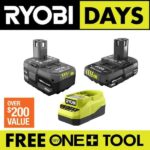 RYOBI ONE+ 18V Lithium-Ion Starter Kit with 2.0 Ah Battery, 4.0 Ah Battery, and Charger PSK106SB