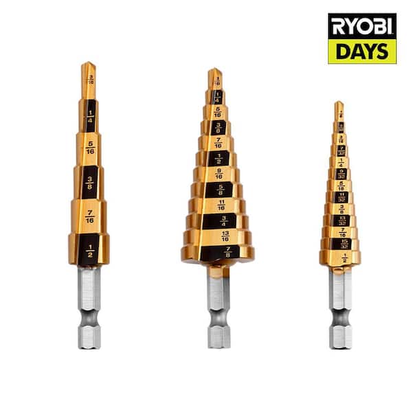 RYOBI Step Drill Bit Set (3-Pieces) A97301