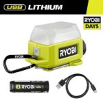 RYOBI USB Lithium Cordless Compact Area Light Kit with 2.0 Ah USB Battery and Charging Cable FVL59K
