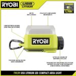 RYOBI USB Lithium Cordless Compact Area Light Kit with 2.0 Ah USB Battery and Charging Cable FVL59K