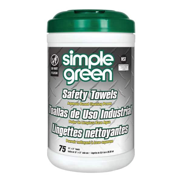 Simple Green 10 in. x 11.75 in. Multi-Purpose Safety Towels (75 Per Canister) SMP13351
