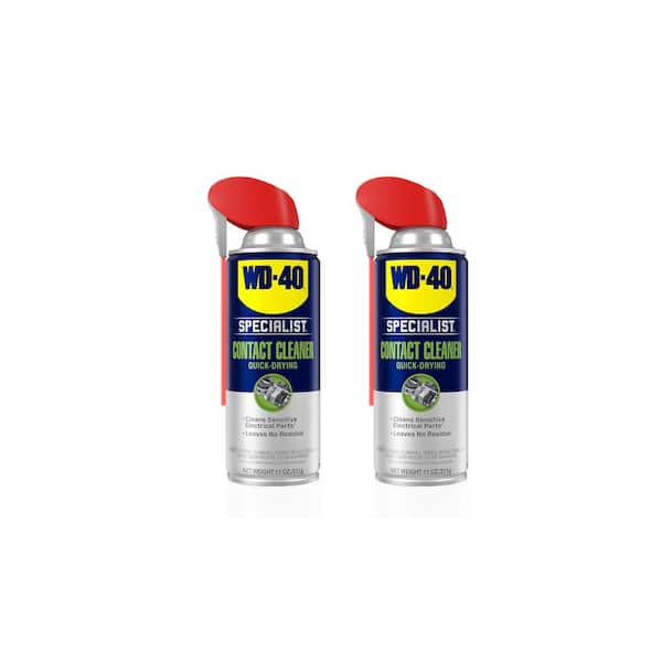 WD-40 SPECIALIST 11 oz. Contact Cleaner, Quick-Drying Electric Equipment Cleaner with Smart Straw (2-Pack) 611918